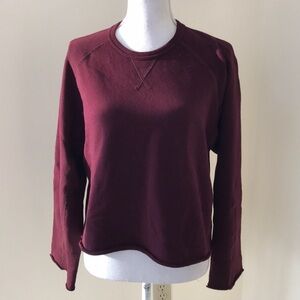 7 FOR ALL MANKIND Size S wine French terry long sleeve top